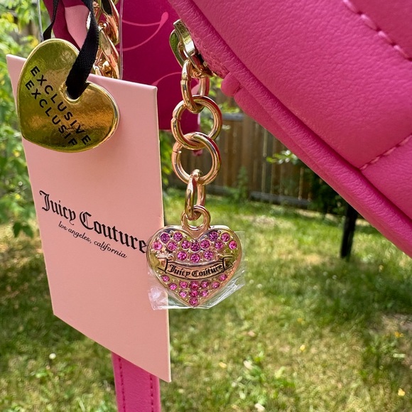 🍒RARE💖 Juicy Couture Pink Raspberry Cherry Heart Bag - Picture 5 of 16